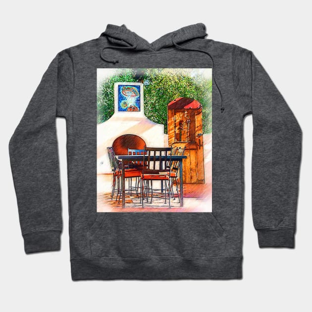 The Fireplace, Table And Door Hoodie by KirtTisdale